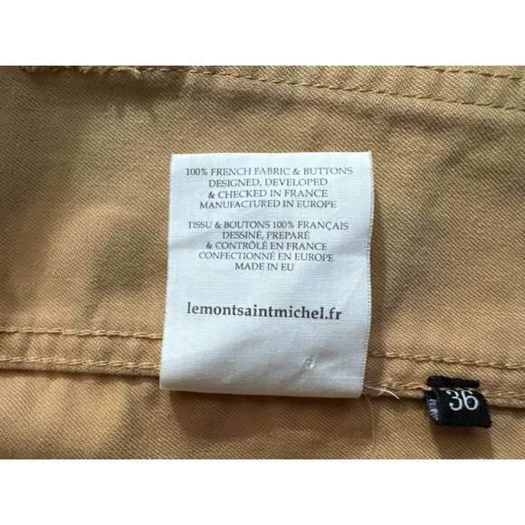 Le Mont St Michel cotton Chore Work Jacket size 36 US 4 color Kraft NWT  $335 - Picture 7 of 11